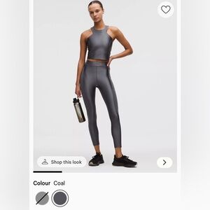 New with tag Lululemon Coal Sz10 Satin Shine Panelled High-Rise Tight 25".